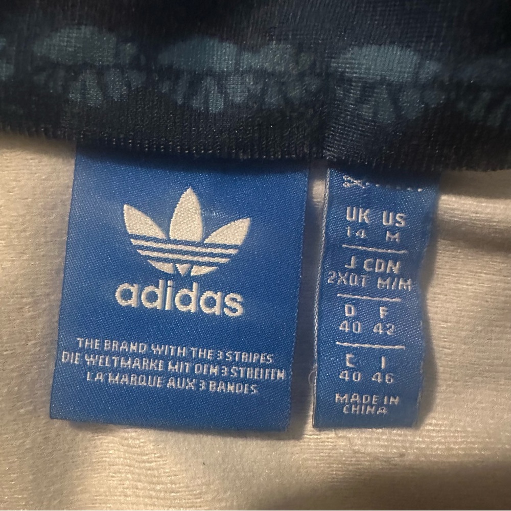 Farm Rio + adidas Cirandiera Blue Floral Zipper Front Jacket Size M - Picture 11 of 14